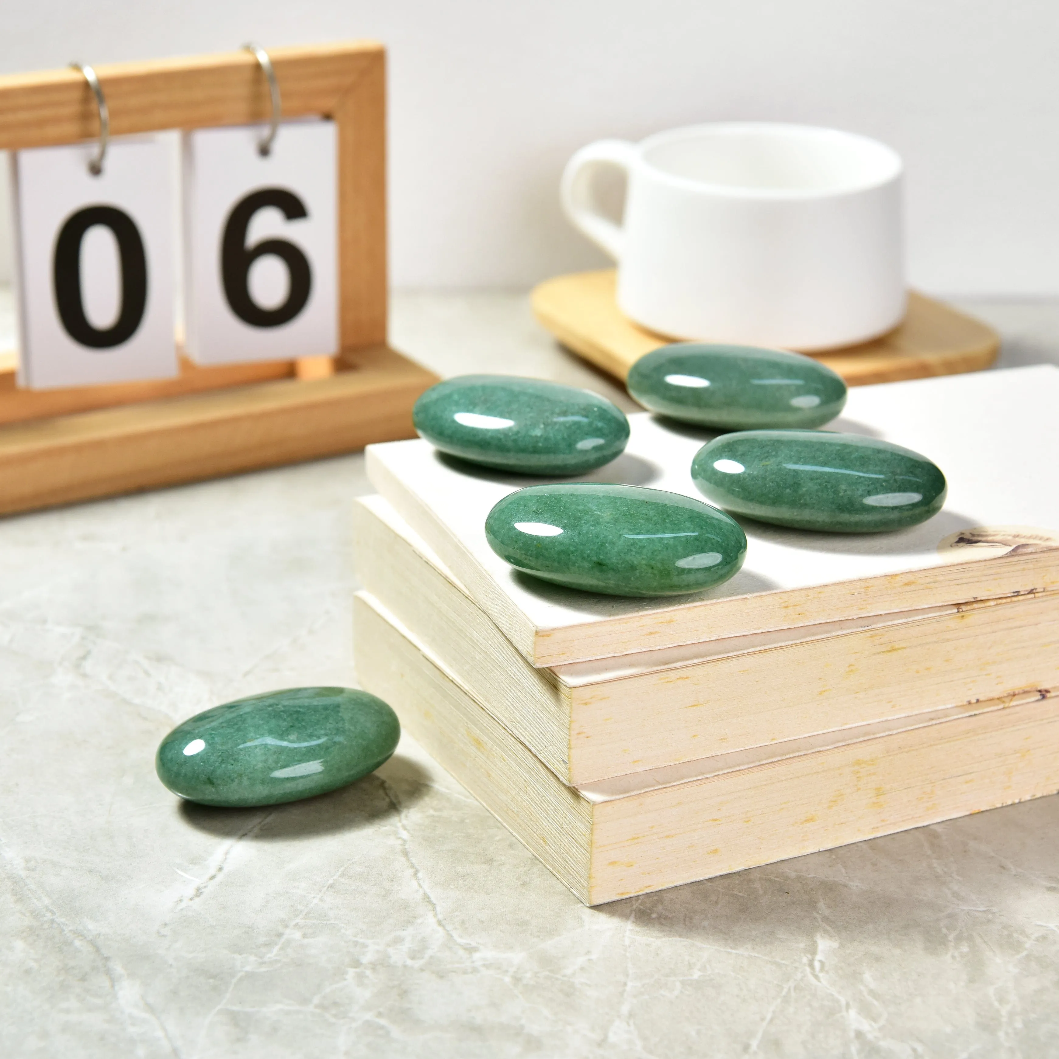 Aventurine Palm Stone Natural Gemstone Carving