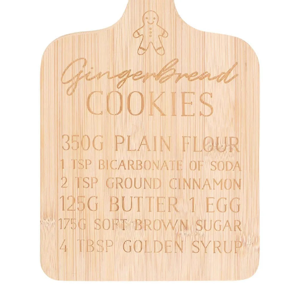 Christmas Gingerbread Cookies Bamboo Serving Board
