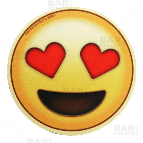 Emoji Round Foam Coasters - 4 inch Diameter