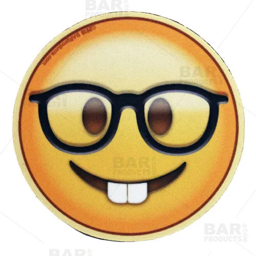 Emoji Round Foam Coasters - 4 inch Diameter