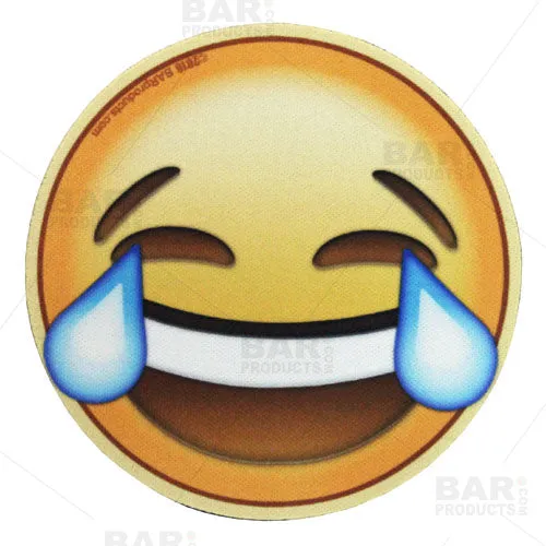 Emoji Round Foam Coasters - 4 inch Diameter
