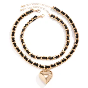 European and American Cross-border Jewelry, Velvet Chain Double-layer Necklace