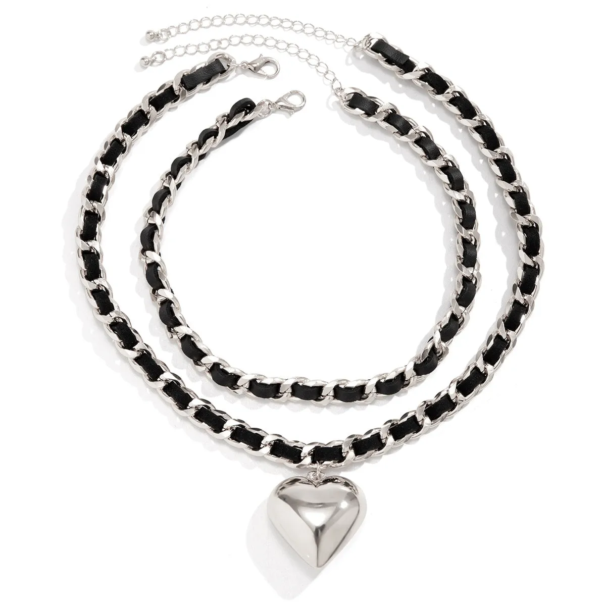 European and American Cross-border Jewelry, Velvet Chain Double-layer Necklace