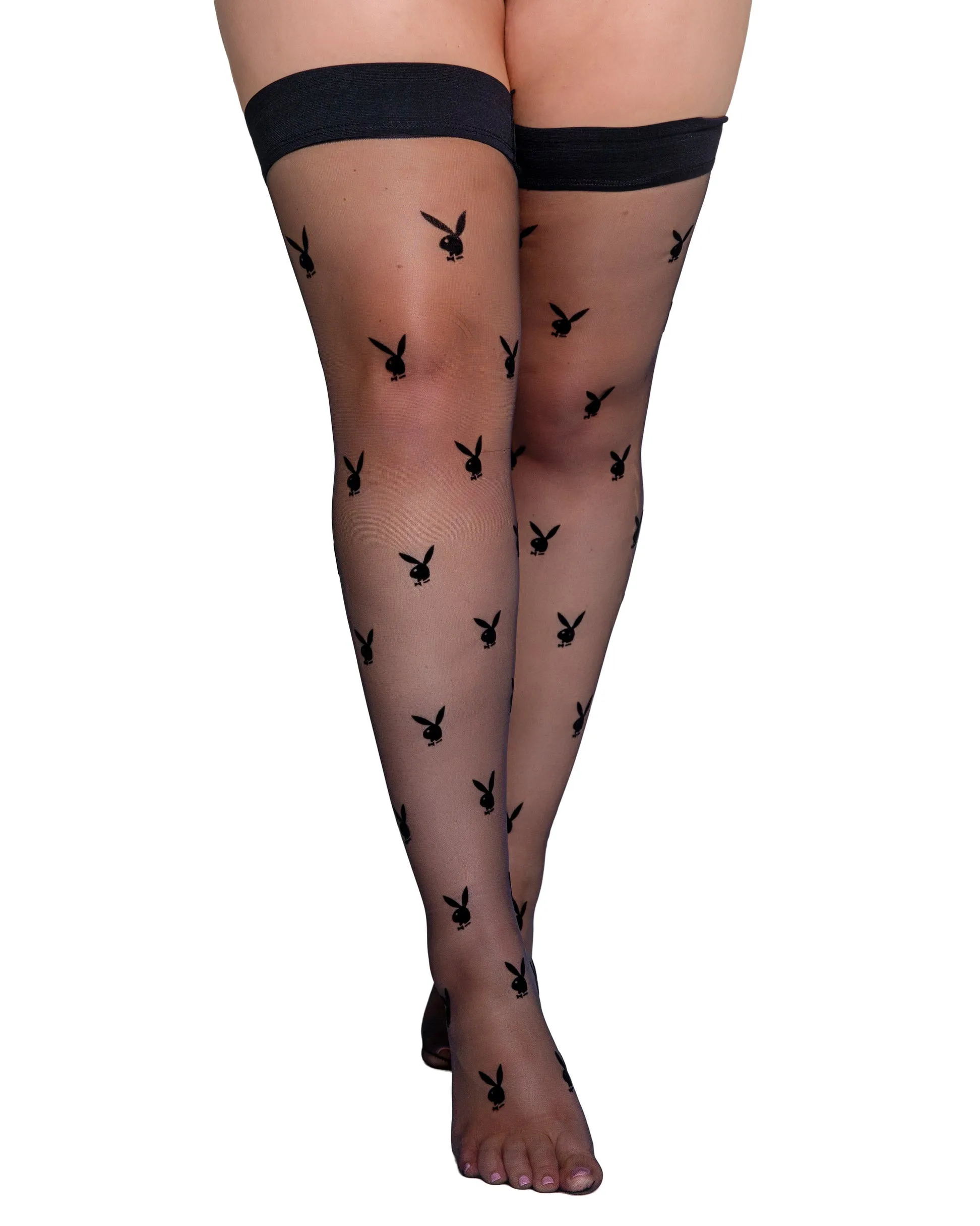 Playboy Bunny Noir Thigh High