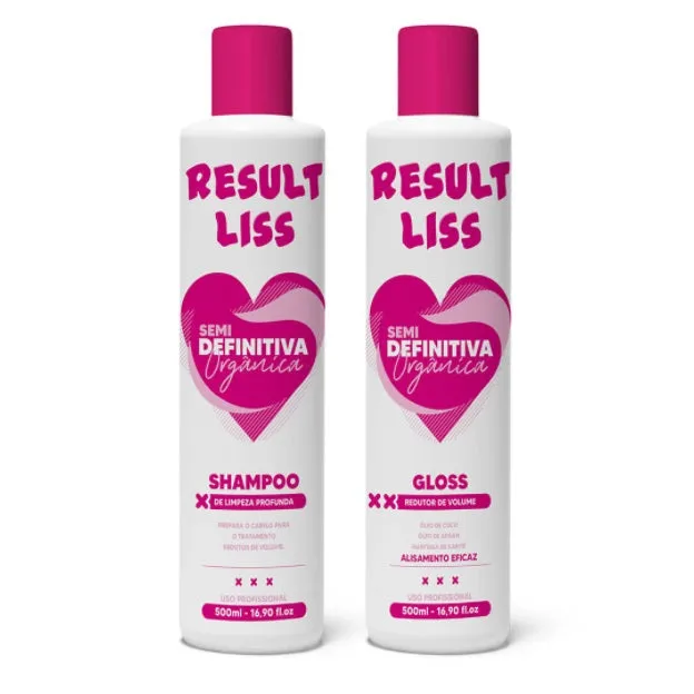 Result Liss Progressive Semi Definitive Organic Sealing Kit 2x500ml - Fio Perfeitto